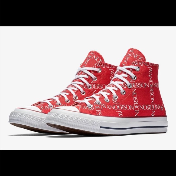 Red High Top JW ANDERSON X Converse Chuck Taylors - Picture 1 of 6